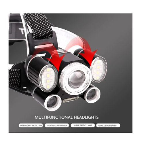 Headlamp XP50.2 Led Head Lights Zoom Headlights USB Rechargeable Head Flashlight(Black) 2