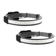 Headlamp, 2 Pack LED 220 Wide Beam Headlamp Flashlight Lightweight 3 Mode Headband Light(Black)