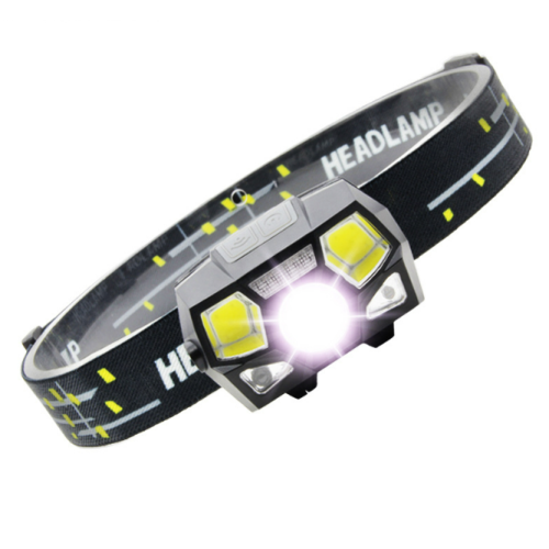 LED Headlamp, Bright Hard Hat Head Lamp, USB Rechargeable Waterproof Flashlight(Black)