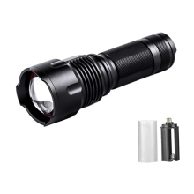 Led Flashlight Zoomable Flash Light L2 Torch Aluminum Alloy Lantern USB Rechargeable Work Lights Camping Lantern(Black)