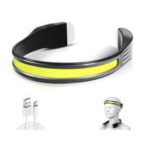 Headlamp Neck Reading Light 350 Lumen LED Headlamp with Red Tail Light, 260 Wide Beam Head Lamp IPX5 Waterproof Headlight(Black)