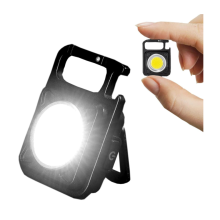 COB Small Flashlights- COB Keychain Flashlights Magnetic Keychain Light 4 Light Modes Mini Beer Bottle Opener Waterproof(Black)