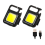 2 Pieces Small Portable Keyring LED Work Light, 500 Lumen COB Work Light, Rechargeable Keychain Mini Torch(Black) 1
