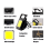2 Pieces Small Portable Keyring LED Work Light, 500 Lumen COB Work Light, Rechargeable Keychain Mini Torch(Black) 2