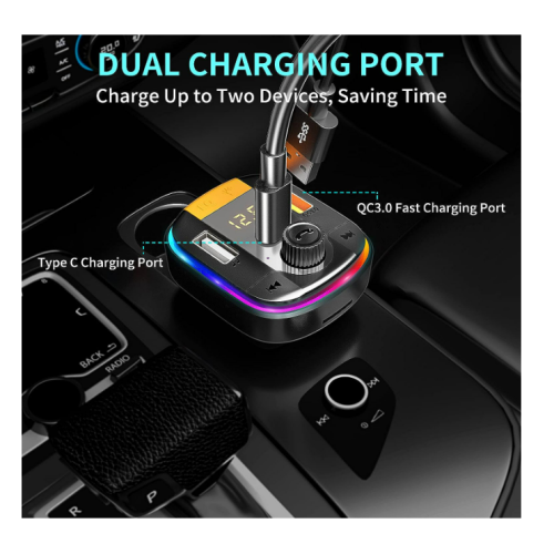 Transmisor FM Bluetooth para coche con Qc3. 1