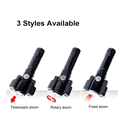 Camping Lights Rechargeable USB Aluminum Alloy Multi-function Three Lamp Holder Airplane-shaped Flashlight Outdoor Lighting(Black) 1
