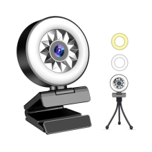 Webcam 1080P Autofocus avec luminosité réglable Noir