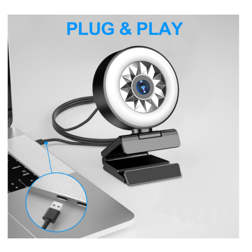 Webcam 1080P Autofocus avec luminosité réglable Noir 2
