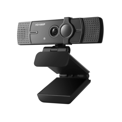 Webcam avec microphone, protection de confidentialité, 1080p, USB, noir
