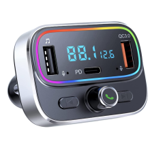 Transmetteur FM Bluetooth pour voiture, kit adaptateur radio sans fil, kit mains libres Bluetooth pour voiture avec micro