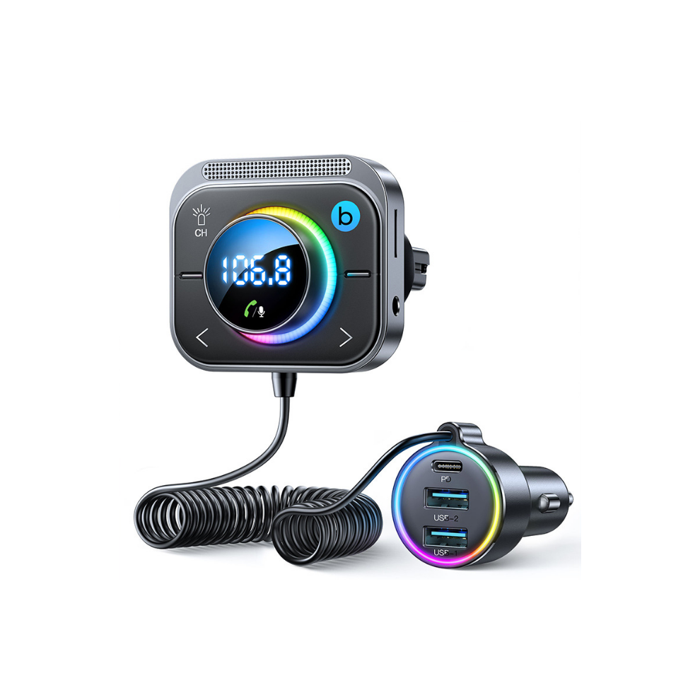 Chronus Bluetooth 5.3 Bluetooth Car Adapter 3 Ports 3.0 Fm Modulator Bluetooth Car Transmitter Car Charger Bluetooth Adapter (Black) Black 9331562953512