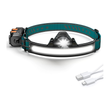 LED Headlamp with Motion Sensor COB Headlight, 270 Illumination, 1000 Lumen, Lightweight Waterproof Super Bright, Rechargeable Headlamps(Black)