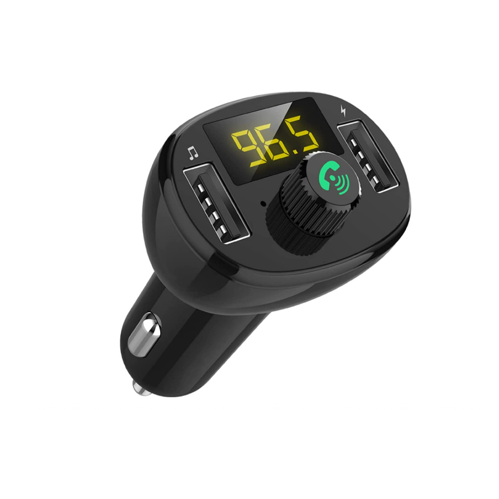Chronus Fm Transmitter For Car, Dual Usb Car Charger Fast Charge 3.4A Max Fm Transmitter Bluetooth 5.0 Wireless Bluetooth Fm Radio Adapter(Black) Black 9331562953796