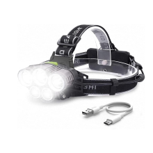 Head Torch, Head Torch Super Bright Rechargeable with 5 Lights 6 Modes, Rechargeable Head Torch, Led Head Torch, Waterproof(Black)