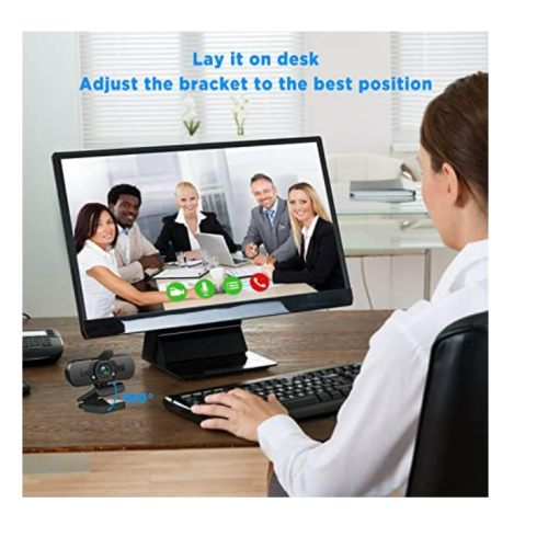 Webcam avec microphone/cache de confidentialité Web, diffusion HD grand angle, extérieur 1080p pour ordinateur 1