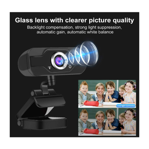 Webcam Full HD 1080P USB Plug & Play Web réglable avec microphone intégré pour visioconférence, ordinateur de bureau et ordinateur portable 2