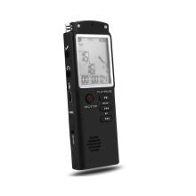 16GB 1536Kbps HD digitálny hlasový záznamník Hlasom aktivovaný s prehrávaním Hlasový záznamník s MP3 prehrávačom Čierny