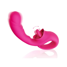 Chronus Clitoral Licking G Spot Vibrator, Realistic Dildo Clitoralis Stimulator for Women with 10 Licking & Vibrating Modes, Pink