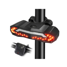 Bike Tail light with Turn Signals Ultra Bright Bike Rear Light Rechargeable with Remote Control Automatic Safety Warning Bike Brake Lights(Black)