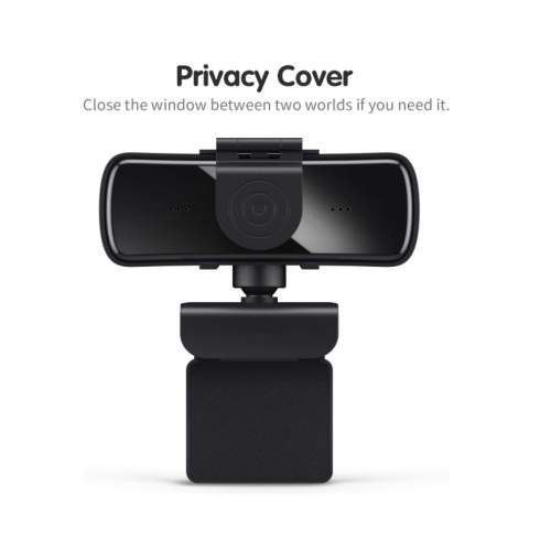 Webcam 2K avec microphone pour PC et ordinateur portable USB avec cache de confidentialité Plug and Play Noir 2