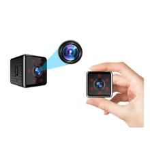 Mini câmera espiã Wi-Fi, 1080P HD, segurança doméstica, app, visão noturna e detecção de movimento, preto