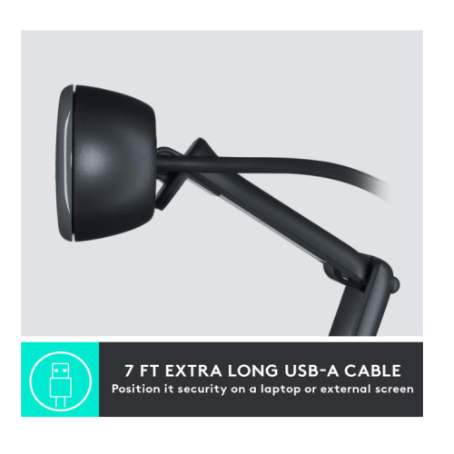 HD Webcam - Streaming Webcam, 720p HD External USB Camera for Desktop or Laptop with Long-Range Microphone, Compatible with PC or Mac - Grey(Black) 1
