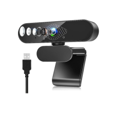 Webcam USB 1080p avec microphone pour PC, Mac, ordinateur portable, Plug and Play, noir