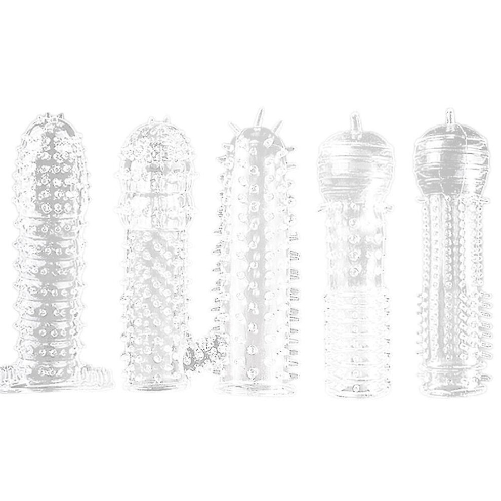 5pcs Silicone Safety G Delay Condom Permanent Bump Enhance For Sexy
