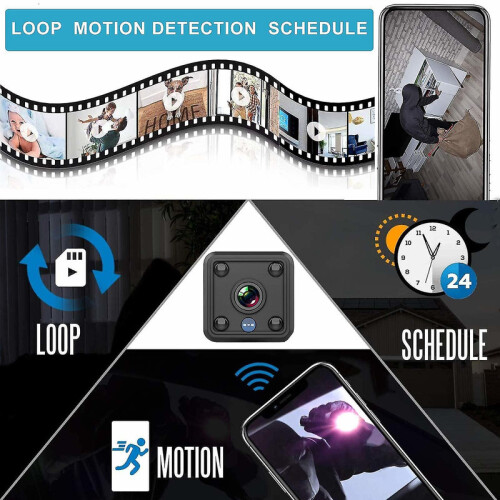 Chronus Security Camera Wireless Home Secret Nanny Cam, Motion Detection Alert Audio(black) 1