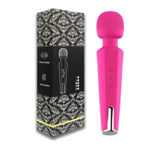 Massageador de Varinha Sem Fio, 20 Modos de Vibra??o, Massageador El?trico Pessoal para Corpo (Rosa)