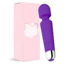 Chronus Wand Massager - Massagem ? prova d'?gua, sem fio, com 8 velocidades e 20 modos, perfeito para al?vio muscular em qualquer lugar (Roxo).