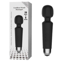 Chronus Sem Fio Magic Wand Massageador - 12 Modos de vibra??o, ideal para massagem terap?utica em casa e al?vio do estresse (Preto).