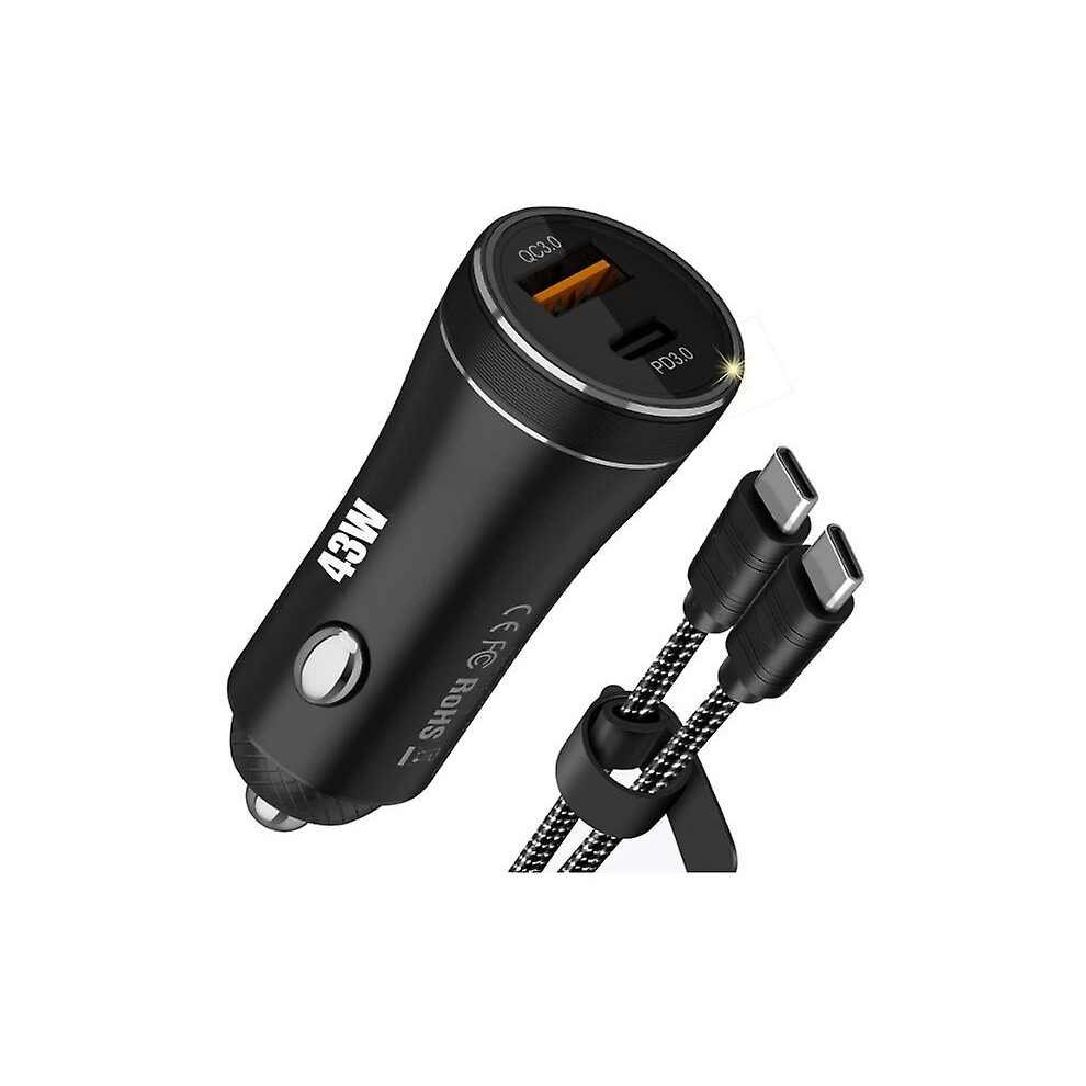 Chronus 43W USB-C Car Charger, Fast Charging Adapter