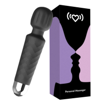 Massageador El?trico Port?til Chronus, 20 Padr?es de Vibra??o e 8 Velocidades, USB Recarreg?vel (Preto)