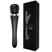 Chronus Wand Massager Wireless Handheld Waterproof Hygienic Muscle Massager 8 Speed 20 Unique Patterns with Smooth and Brush Head, Black
