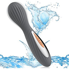 Massageador de Varinha Sem Fio Chronus Upgrade para Mulheres - 7 Velocidades e 9 Padr?es de Vibra??o (Cinza)