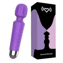 Massageador El?trico Port?til Chronus com 20 Padr?es de Vibra??o e 8 Velocidades - USB Recarreg?vel (Roxo)