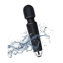 Chronus Personal Mini Wand Massager - 8 Velocidades e 20 Modos de Vibra??o, ideal para relaxamento muscular e al?vio do estresse (Preto).