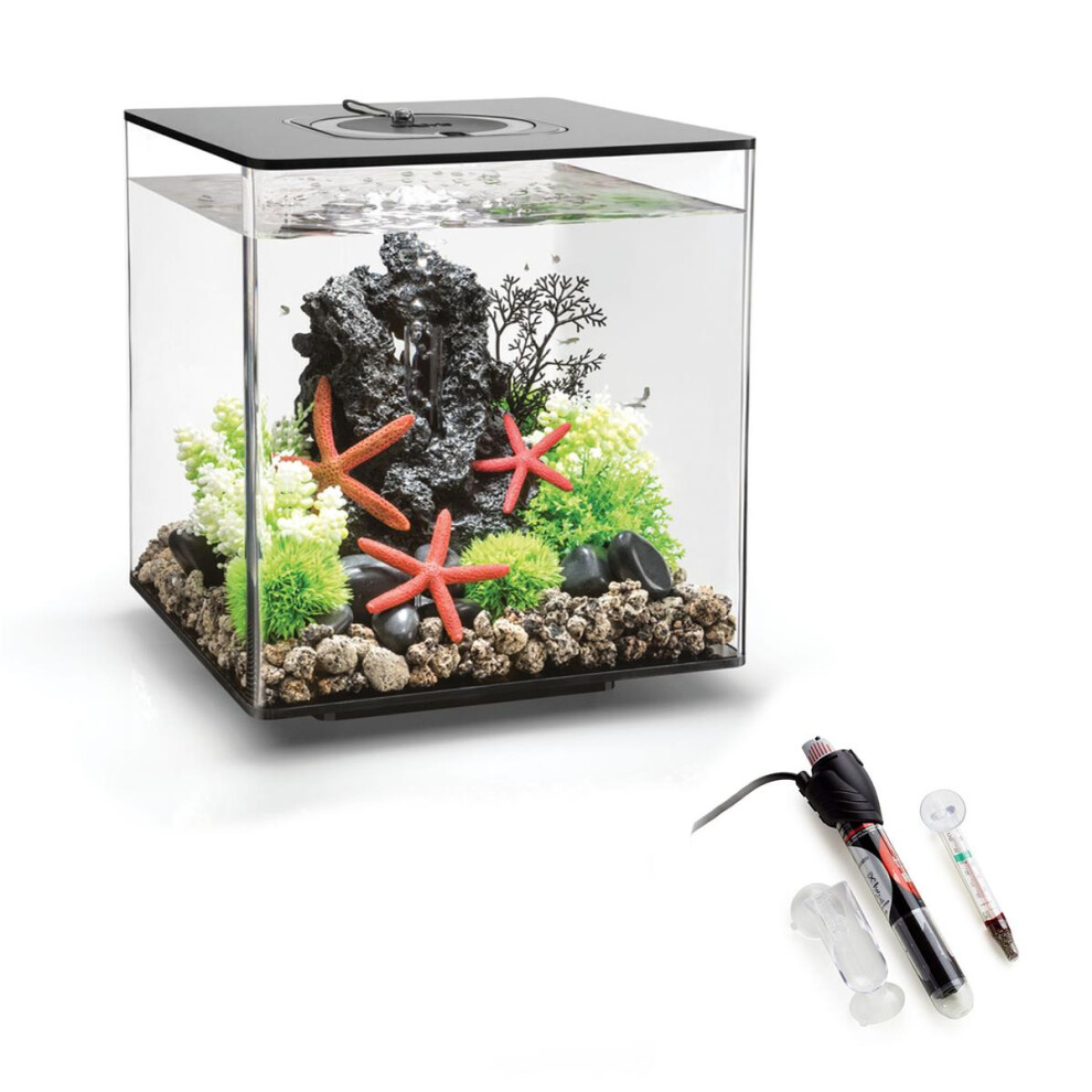 biOrb CUBE 30L Aquarium Black with MCR Lighting and Heater Pack