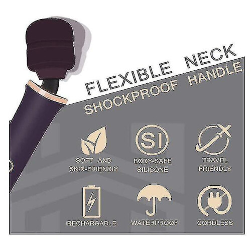 Massageador de M?o Sem Fio com 50 Modos Poderosos, Recarreg?vel por USB, Violeta 1