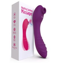 Massageador de Silicone Port?til, 3 em 1, 10 Frequ?ncias de Vibra??o, Fun??o de Aquecimento, Silicone 100% Imperme?vel