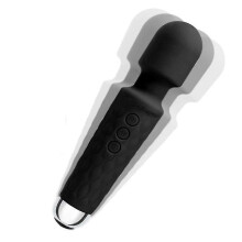 Massageador de Varinha, El?trico Sem Fio, 8 Faixas de Velocidade Ultra-poderosas e 20 Pulsos, Recarreg?vel por USB (Preto)