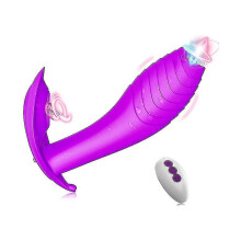 Vibrador Vest?vel Feminino de Controle Remoto Sem Fio, Vibra??o Profunda da L?ngua, Carregamento USB Aquecido
