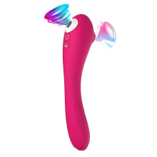 Massageador de Silicone Port?til, Vibrador 4 em 1, 10 Modos de Vibra??o, Fun??o de Aquecimento