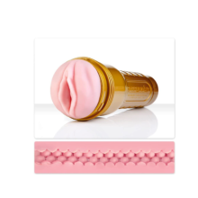 Fleshlight Pink Lady Stamina Texture, masturbador discreto, material superskin realista, ouro
