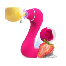 Brinquedos sexuais com anel de suc??o clitoriana e lambedura de l?ngua, rosa