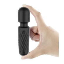 Mini massageador sem fio, ? prova d'?gua, massageador corporal pessoal, preto