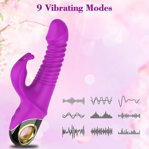 Vibrador feminino retr?til, balan?o retr?til, 9 modos, roxo 1