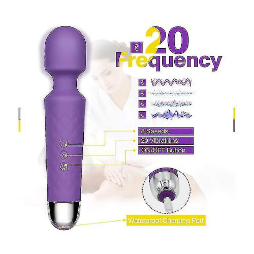Chronus (Purple) 20-Pattern Wand Massager Waterproof 1