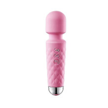 Bast?o de massagem poderoso, 8 velocidades, 20 modos de vibra??o, USB recarreg?vel, mini, silencioso, ? prova d'?gua, rosa